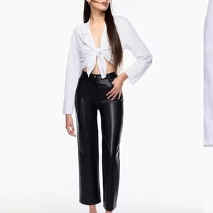 NEW, Wilfred The Melina Cropped Pant, Sz 0, Black Faux Leather